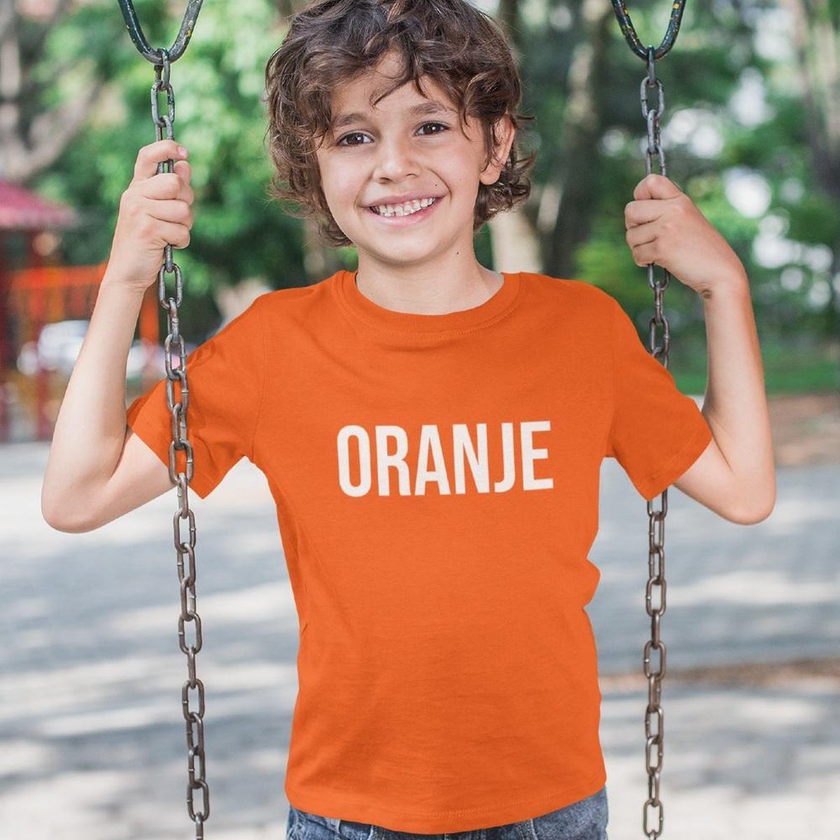 Oranje EK WK Koningsdag T-shirt Kind met tekst Oranje (5-6 jaar - MAAT 110/116) | Oranje Kleding Kinderen